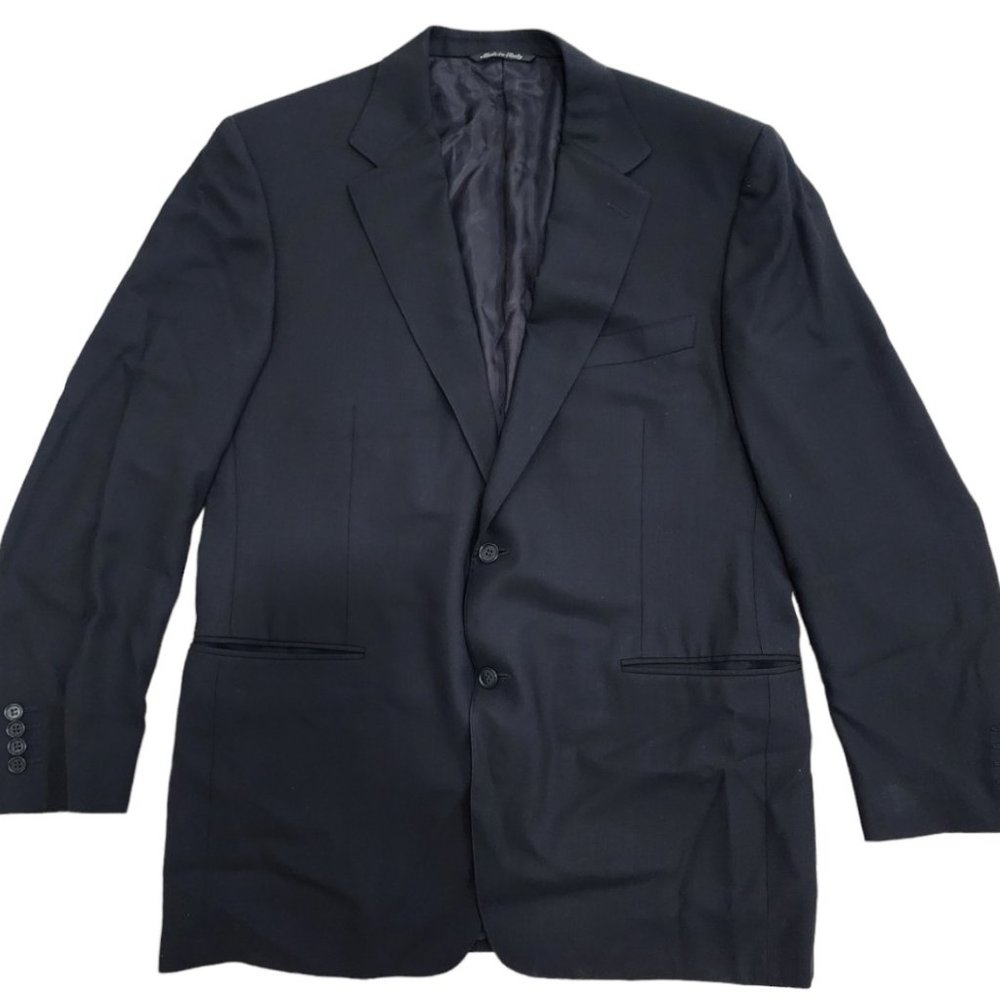 Canali Brown Label Travel Water Resistant 13290 Black Two Button Wool Blazer 44 - Picture 6 of 8